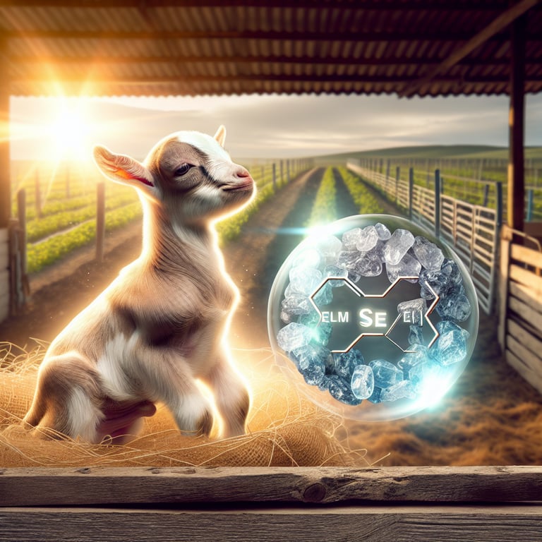 "Baby goat receiving Mayi Salt to enhance development showcasing the importance of selenium for baby goats"