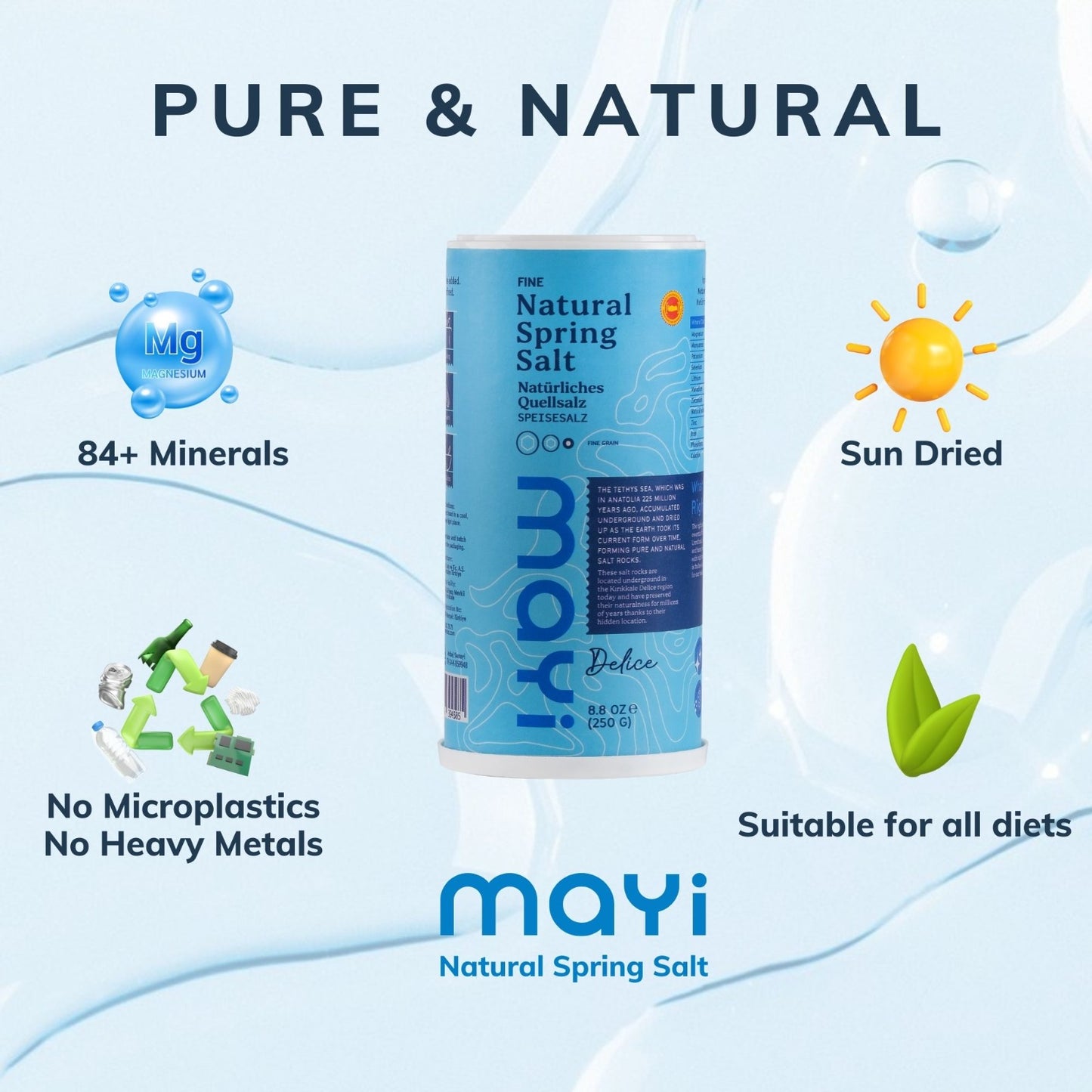 Natural Spring Salt (Fine) 250 gr