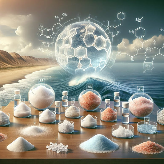 "Table with various types of sea salt displaying iodine levels, infographic from 'Exploring Iodine Content in Sea Salt: A Comprehensive Guide by Mayi Salt' highlighting how much iodine is in sea salt."