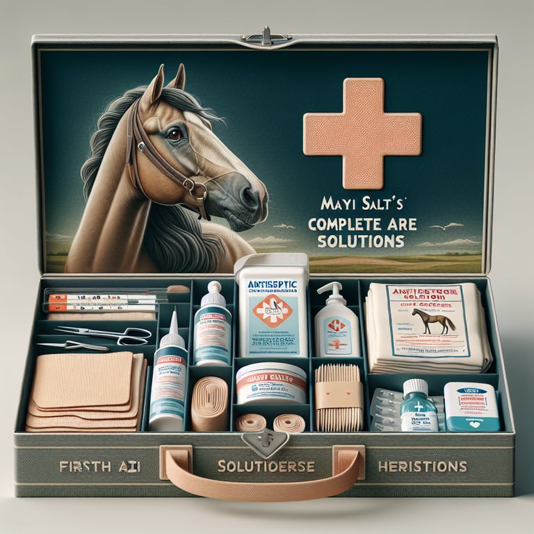 "Complete Mayi Salt Equine First Aid Kit with Essential Supplies for Horse Health and Safety"