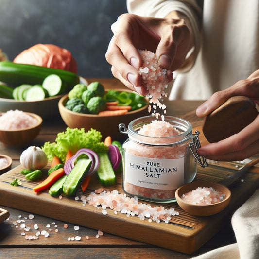 "Close-up view of Mayi Salt's pure Himalayan pink salt crystals, showcasing the use of pink salt in enhancing cooking and promoting health benefits"