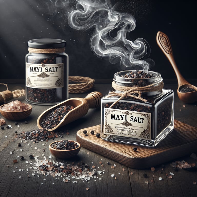 "Shopper holding a package of Mayi Salt's premium smoked salt, experiencing the rich aroma and intense flavor, perfect for enhancing any dish - buy smoked salt now."