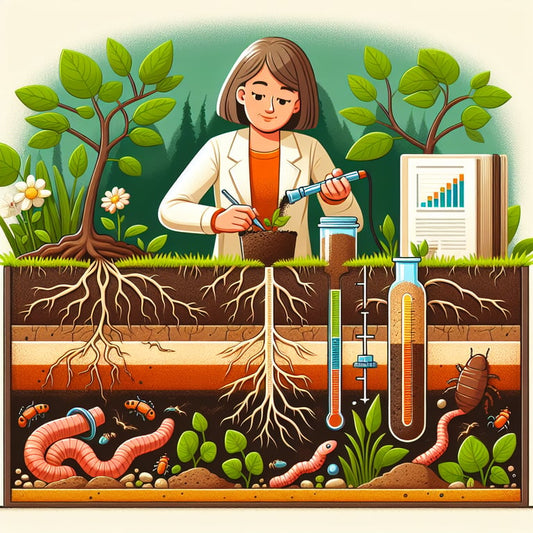 "Expert Mayi Salt examining soil sample for 'my soil test' in a comprehensive guide on healthy soil secrets for optimal plant growth"