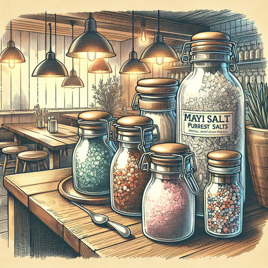 "Visitors enjoying Mayi Salt's purest salts on display amidst the rustic charm of The Udder Place, captured in a series of captivating photos."