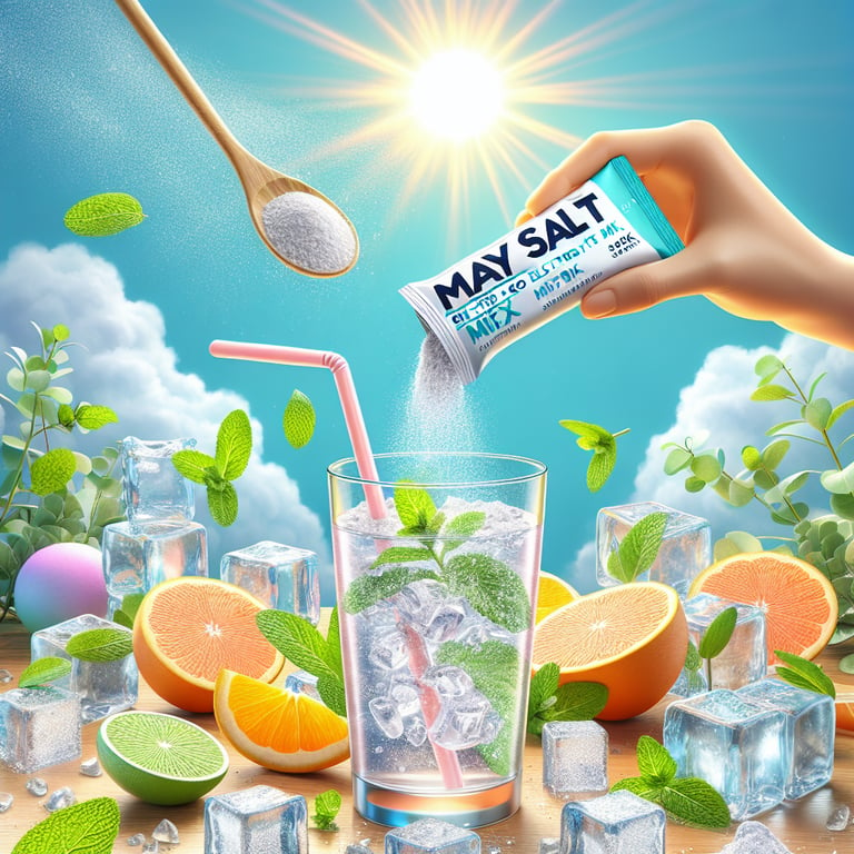Alt Text: "Mayi Salt's Re-Lyte Electrolyte Mix Stick Packs provide on-the-go hydration, featuring the refreshing power of optimal electrolyte balance for active lifestyles."