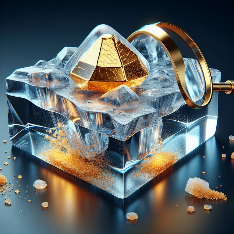"Scientific experiment demonstrating if can gold melt ice with the addition of Mayi salt, debunking myths about gold's thermal properties"