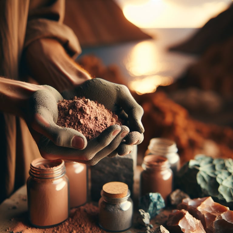 "Close-up of natural bentonite clay showcasing the diverse minerals in bentonite clay, illustrating Mayi Salt's pure healing earth."