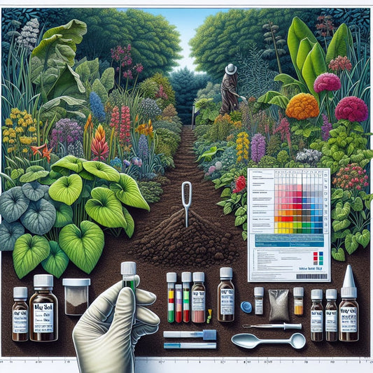 "Mayi Salt's soil lead test kit on garden soil demonstrating the ease of testing for soil purity"