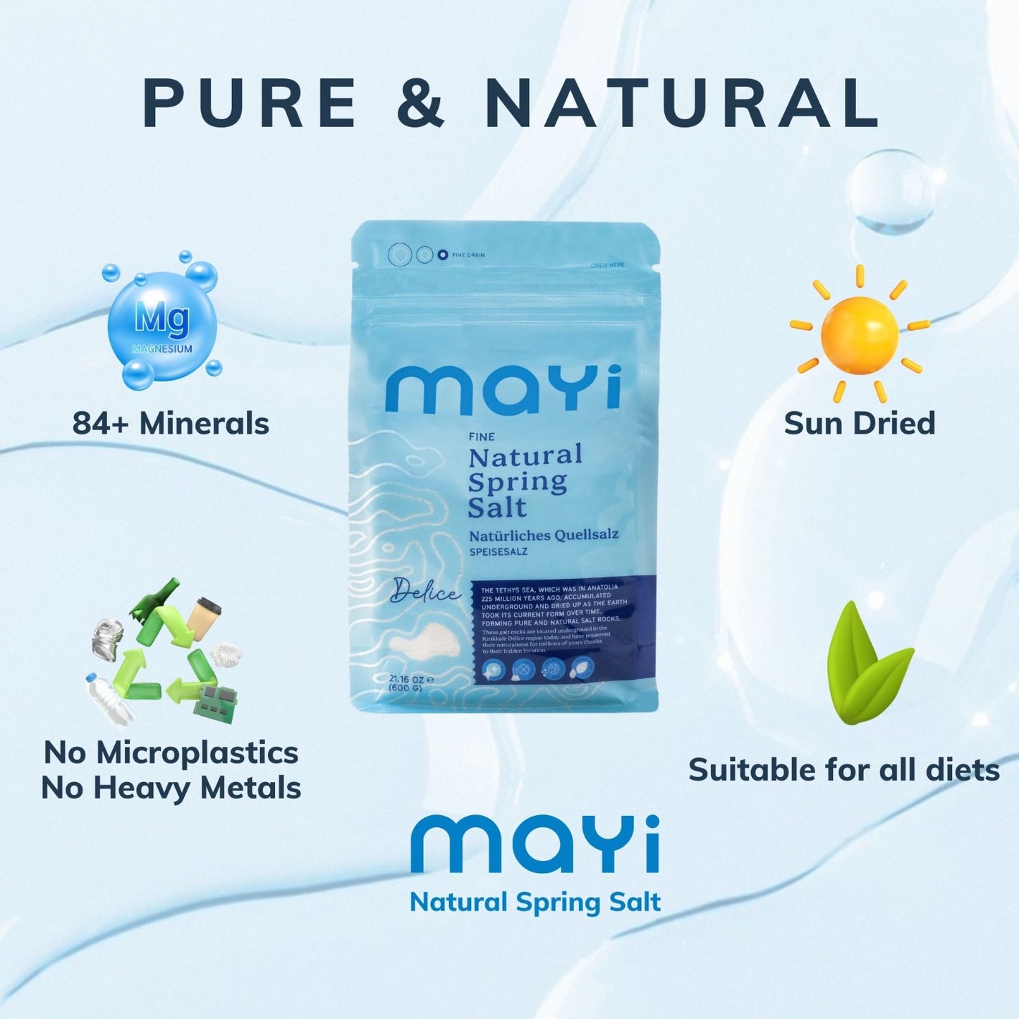 Natural Spring Salt (Fine) 600 gr